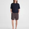 Dark Brown Relaxed Fit Pull On Shorts Thewoofox Tavero Cindrel