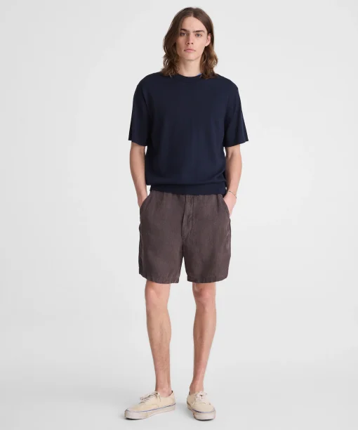 Dark Brown Relaxed Fit Pull On Shorts Thewoofox Tavero Cindrel