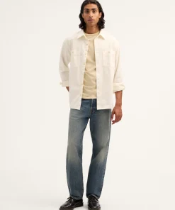 Ivory Dual Pocket Long Sleeve Shirt Thewoofox Carvello Mireune
